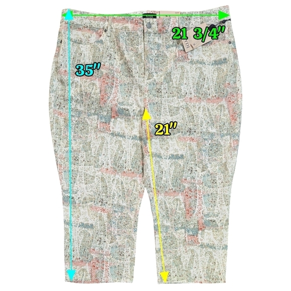 NYDJ NWT Paisley Impression Marilyn Straight Cropped Jeans Boho Vacation - Picture 2 of 11